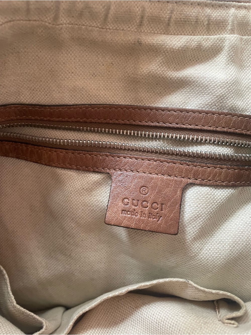 Gucci Beige Monogram Canvas Hobo with Brown Leather Trim - Picture 10 of 10